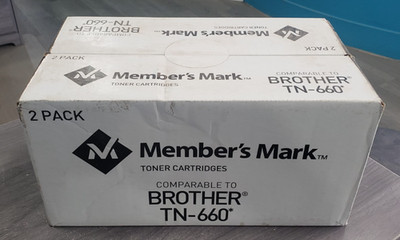 MEMBER'S MARK BROTHER TN660 2 PACK, BLACK TONER *DISTRESSED PKG