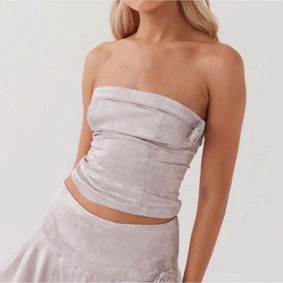 PEPPERMAYO Jasmine Rose Strapless Top Rosette Haute Floral Corset Style Size 2
