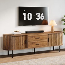 70" Mid-Century Modern TV Stand for 75" TV, Wooden Media Console TV Cabinet