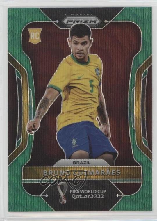 2022 Panini Prizm World Cup Qatar Green Wave Bruno Guimaraes #27 Rookie RC 01sb