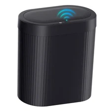 5 Gallon Bathroom Trash Can with Lid, Automatic Motion Sensor Trash Can, Black