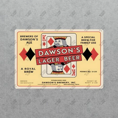 Vintage Dawsons Beer Metal Sign Breweriana New Bedford MA Retro #952201