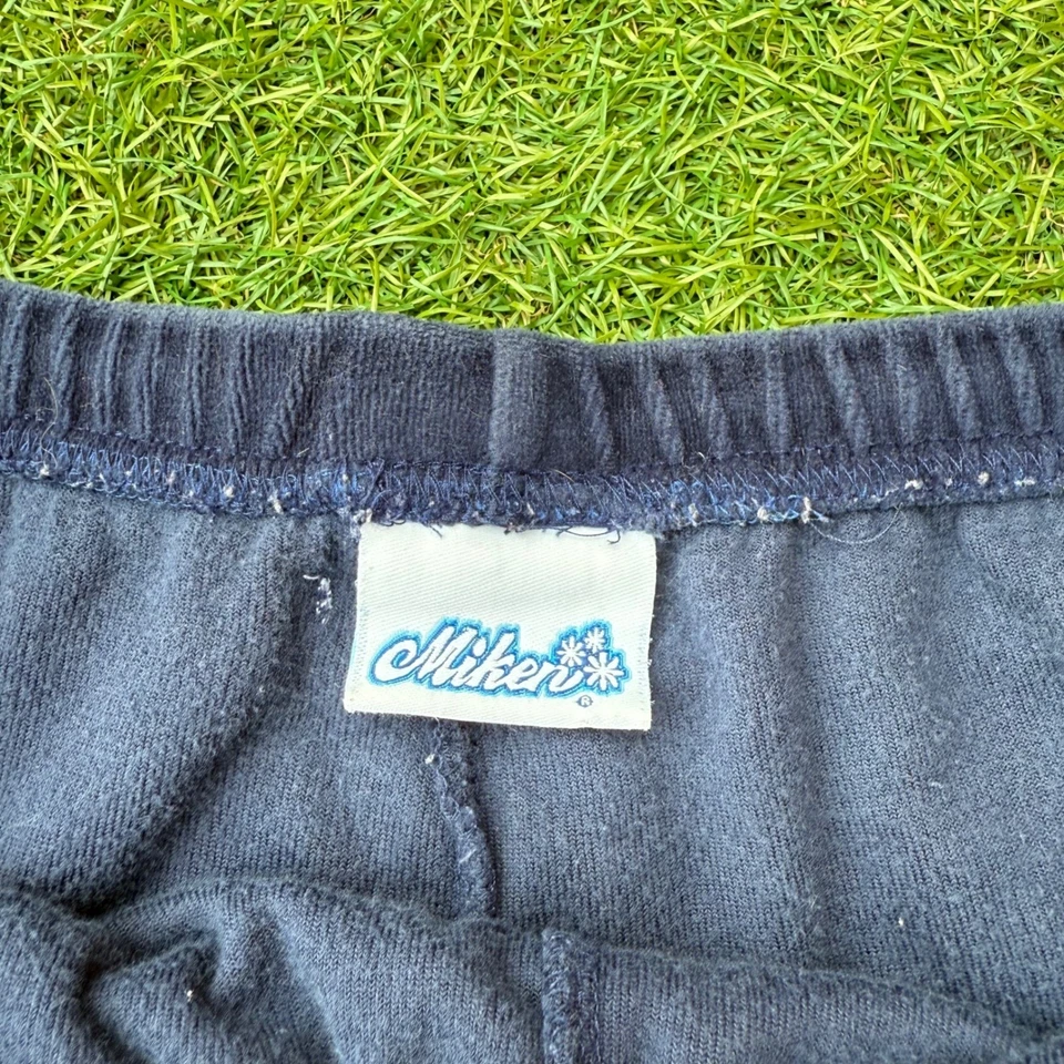 Vintage Y2K Miken Velour Shorts Womens Large Navy Blue Micro Hot Pants Bratz - Image 4 of 4