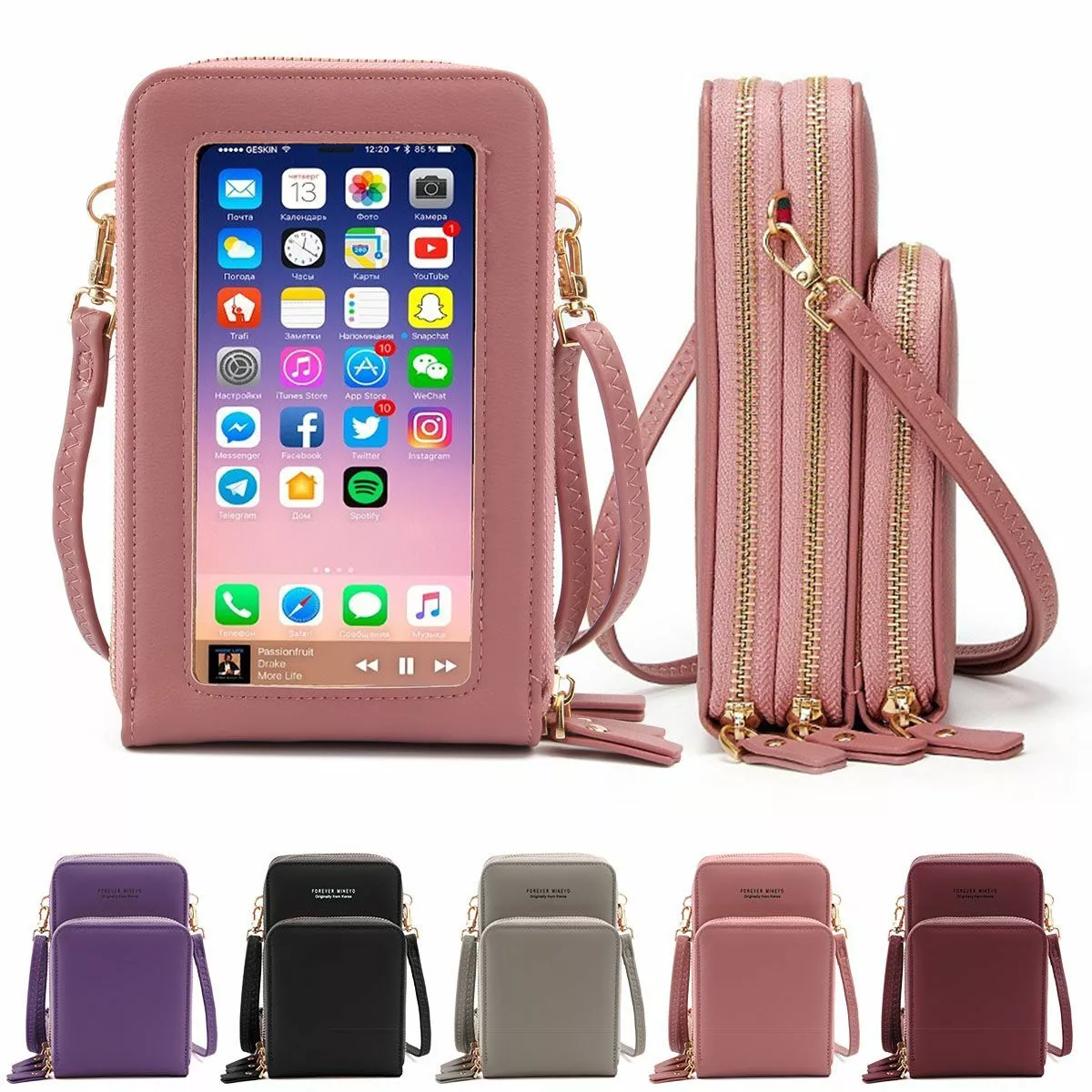 Women Crossbody Shoulder Bags Wallets Touch Screen Cell Phone