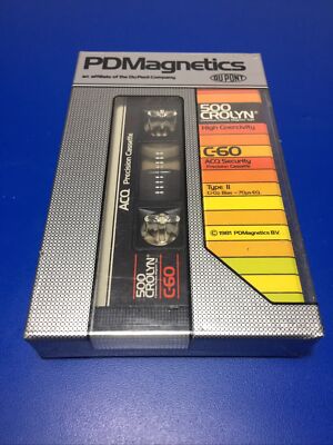 PDM MAGNETIC DUPONT CROLYN C-60 ACQ CASSETTE TYPE II CRO2 NEW NEU SEALED 1981