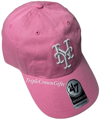 MLB New York Mets ('47 Brand) Clean Up Hat Adjustable Strap Rose