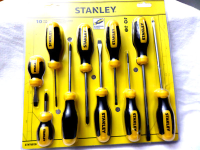 New Stanley Standard Fluted Screwdrivers, 10-Pc. Set -STHT60799