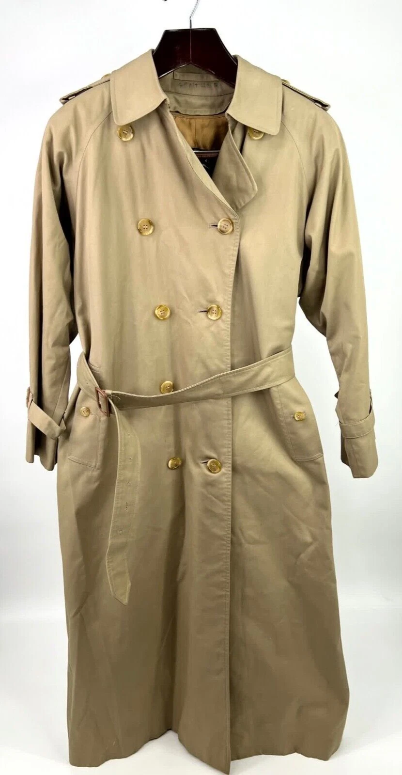 Trench coat vintage Burberry's of London XX lungo taglia 8 con fodera in lana Nova Check