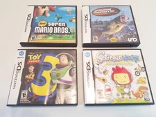 Lot Of 4 Nintendo DS EMPTY Game CASES ONLY! + 3 Instruction Booklets
