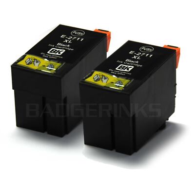 2x schwarze Tintenpatronen kompatibel mit Epson 27XL Wecker Serie T2711