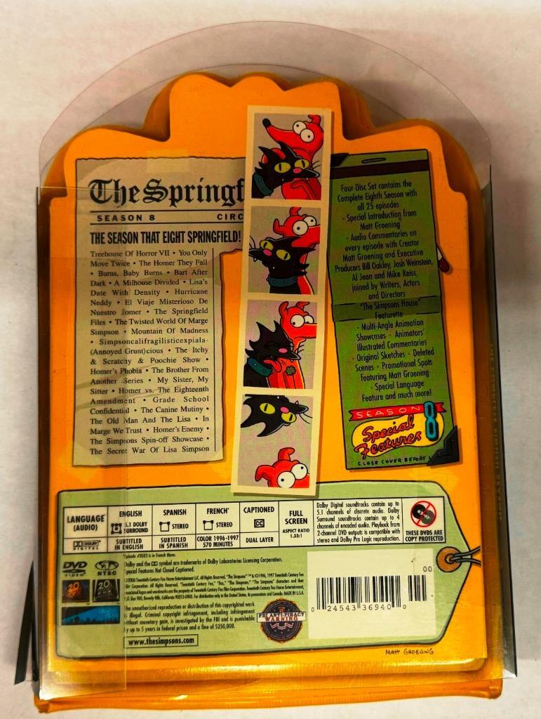 NEW The Simpsons Season 8 Limited edition collectors box 4 DVD