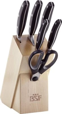 BSF Daytona Messerblockset, 7-tlg Schwarz Beige Natur rostfreiem Spezialstah - Bild 1 von 4