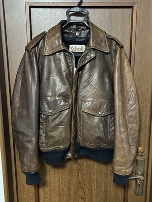 Schott Leather Jacket A-2 Flight Brown 42 Talon Japan | eBay