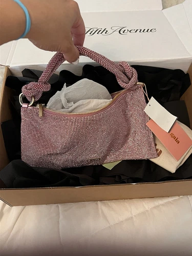 Cult Gaia Women's Silver Hera Nano Rhinestone Shoulder Slouchy Top Handle Bag