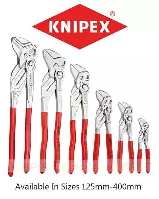 Knipex Lock Button Wrench Spanner Waterpump Pliers, PVC Grips, Sizes 125mm-400mm