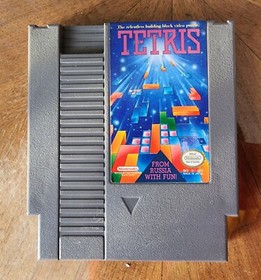 Vintage 1989 TETRIS Game w Box Nintendo NES REV-A Russian Building Block Puzzle