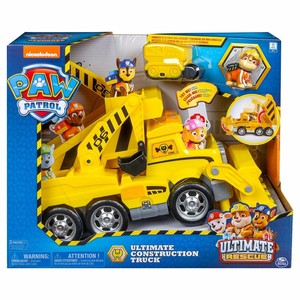 paw patrol ultimate rescue construction truck with mini vehicle