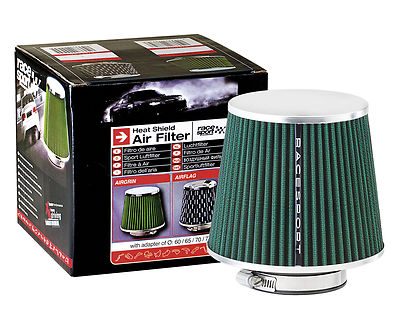 #ad #ad Green amp; Chrome Universal Induction Kit Air Filter with Adaptors Race Sport Sumex GBP 14.99