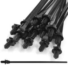 50 Pcs Black Nylon Push Mount Cable Zip Tie, 205mm / 8.3 Inch Fir Tree Mount Cab