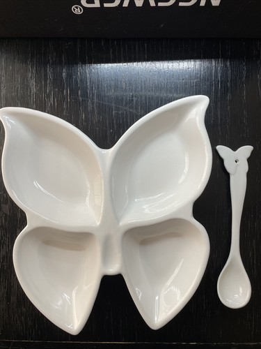 Dolly Parton Butterfly 4 section platter Serving Dish with spoon White 3D Spring - Picture 16 of 20