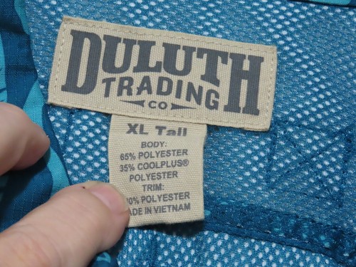 Duluth Trading Men's XL Tall Green Leaf Design Vented Fishing Short Sleeve Shirt - Picture 6 of 10