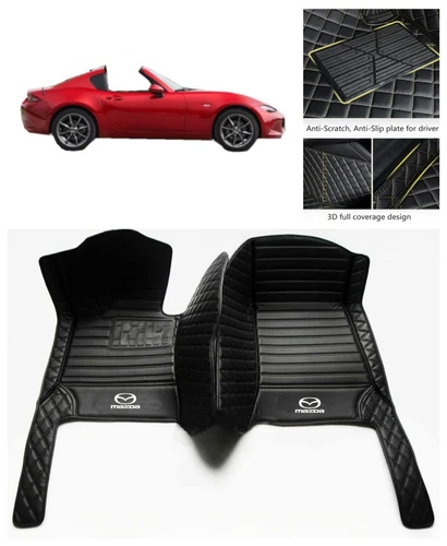 Für Mazda MX5 Miata Auto Fußmatten Leder Maßgefertigt Vordere Reihe Teppiche Kofferraumwanne - Bild 19 von 28