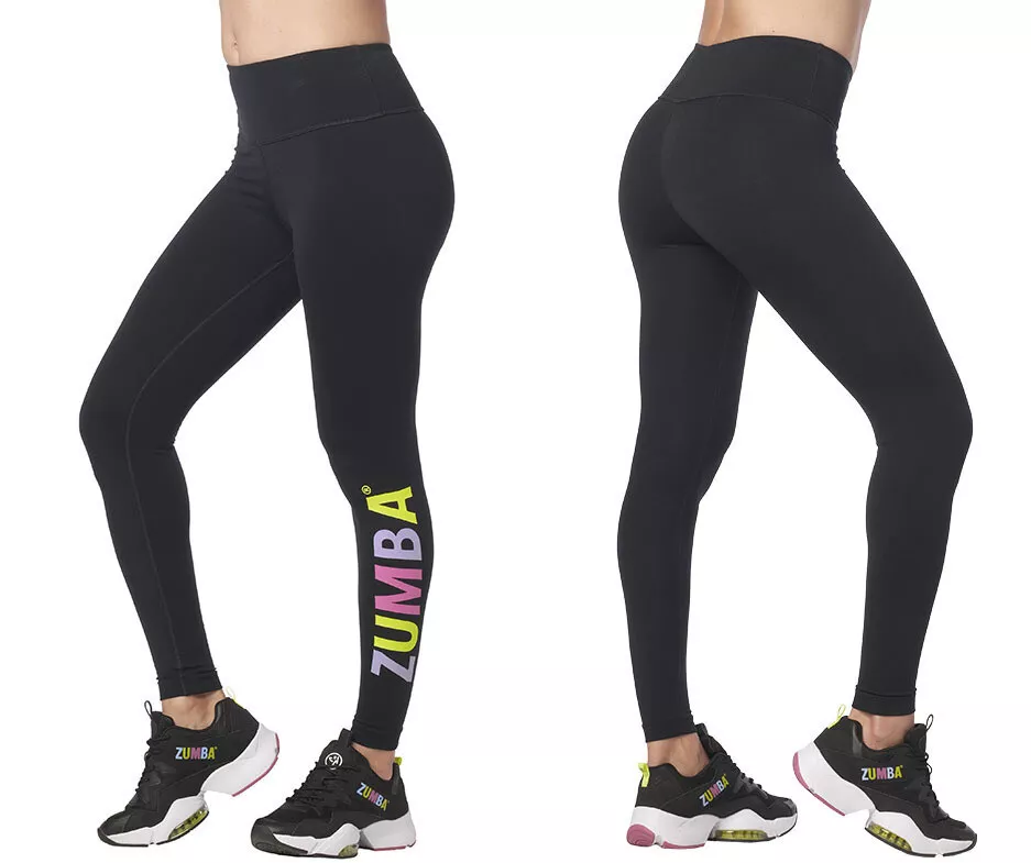 Zumba Made With Zumba Love High Waisted Ankle Leggings ~ XS S M ~ Black