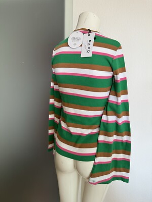 Longsleeve Pullover Gr 34 36 XS Von NA-KD Gestreift 