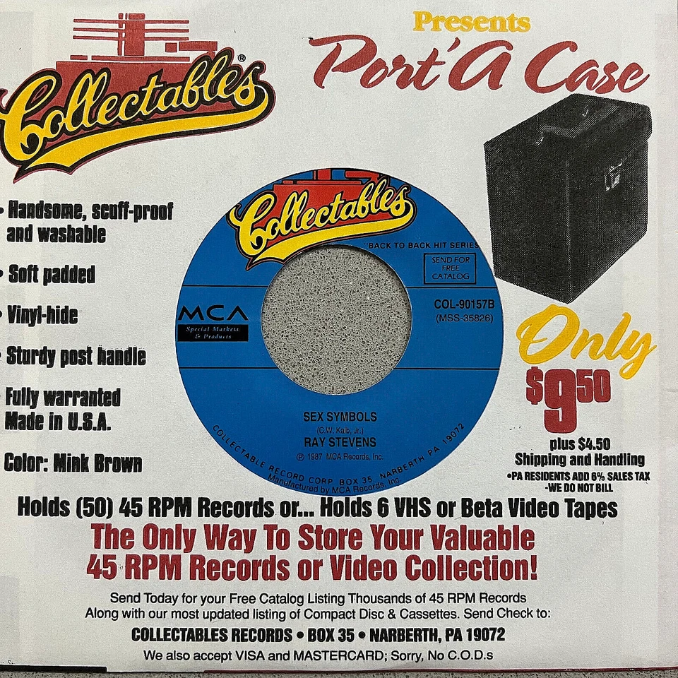 Vinyl Record 7" 45 - Ray Stevens: Surfin' U.S.S.R. [1988] + Sex Symbols [1987] - Image 4 of 4