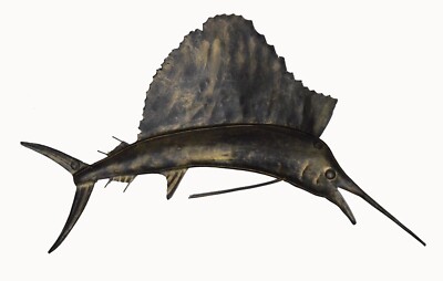METAL SAILFISH TROPHY MARLIN HEAD CARVING SPORT OCEAN