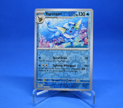 Vaporeon Reverse Holo Pokémon Card - #134/165 SV2a Japanese 151 Set - Near Mint Condition 11 thumbnail image