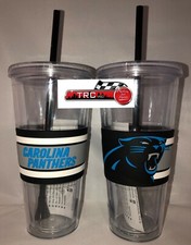 Carolina Panthers Boelter NFL 22oz Double Wall Hype Tumbler W/Lid Straw