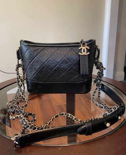 Chanel Gabrielle Small Hobo Bag Black Aged Calfskin Smooth Calfskin Ebay