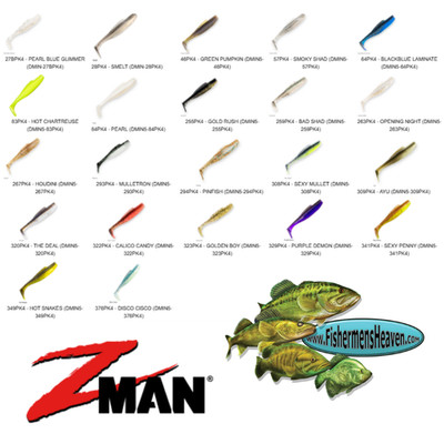 Z-MAN Diezel MinnowZ DMIN5 Any 25 Colors Soft Paddle Tail 5 Inch Swim Baits