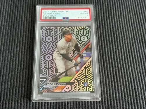 2017 TOPPS HIGH TEK AARON JUDGE *ROOKIE BLACKOUT PSA 8 NM-MT*  YANKEES