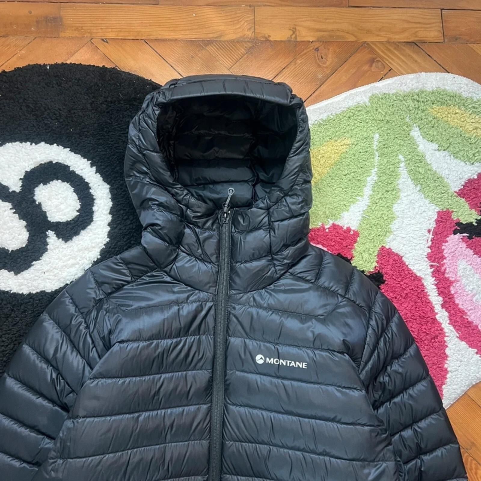 Montane Anti-Freeze Mens Down Jacket Black Hooded Puffer Pertex Quantum Small image 2