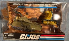 GI Joe 25th Anniversary Armadillo Tank vs Serpentor's Air Chariot Hasbro 2008