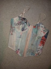 Shein Women's Floral Multicolor Strapless Corset Top Size M