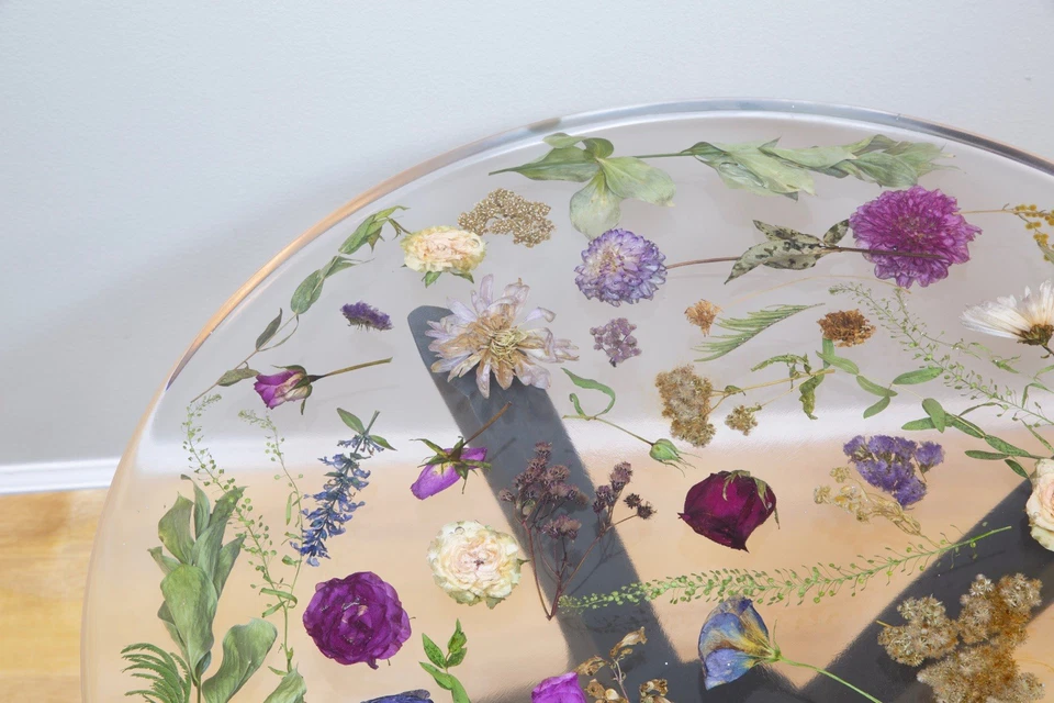 Epoxy Coffee Table With Natural Flowers - Image 2 of 4