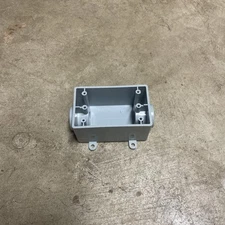 Cantex Outlet Box Outdoor Weatherproof PVC Gray 2-Inlet 1-Gang 3/4" #5133464