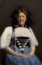 Woman Bern Switzerland vintage postcard y875