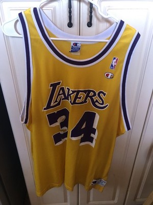 VTG Los Angeles Lakers Champion Authentic Athletic Apparel Shaq Jersey Size 52