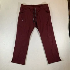 Figs Kade Cargo Scrub Pants Womens XL Burgundy Technical Collection T21004