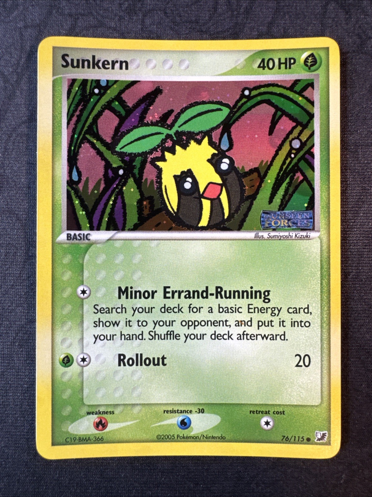Sunkern 76/115 Unseen Forces Reverse Holo Pokemon
