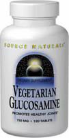 Worldwide 2 X Source Naturals Vegetarian Glucosamine -- 750 mg - 240 Tablets