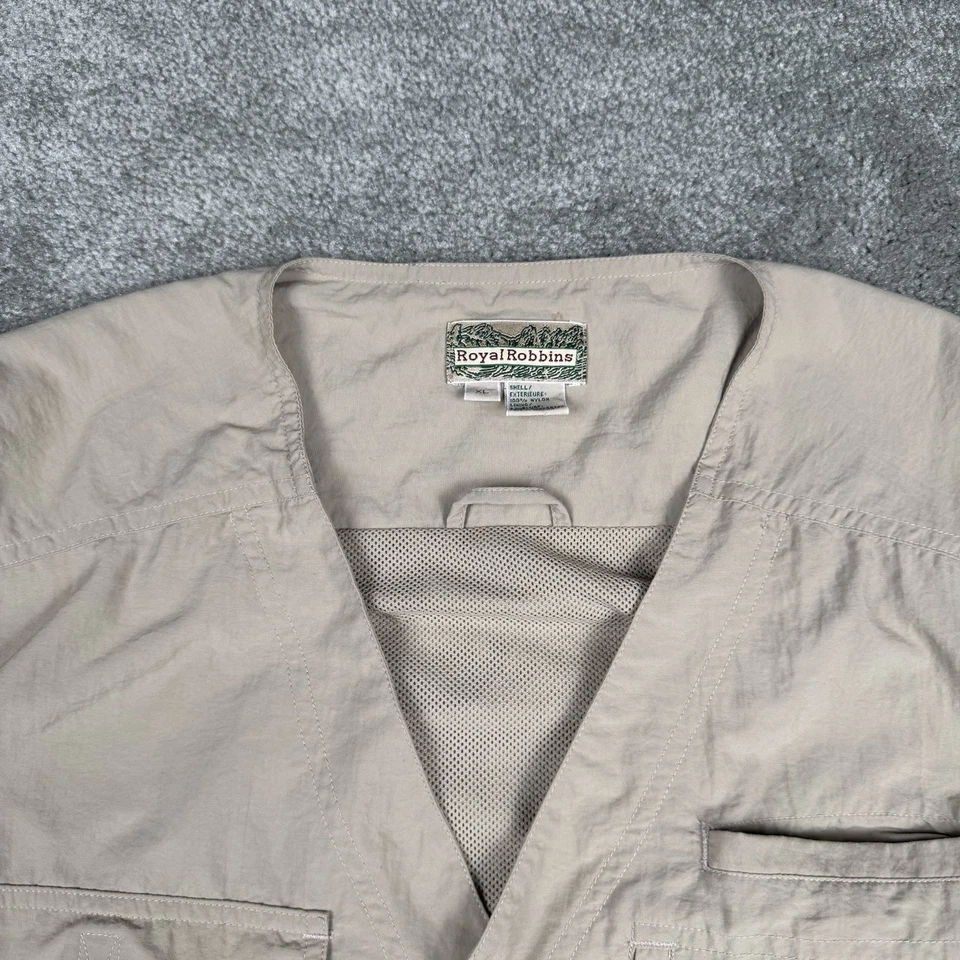 Chaleco Royal Robbins Para Hombres XL Beige Utilidad Fotografía Caqui Safari Viaje Pájaro Foto 2 de 4