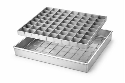26x26cm Aluminum Brownie Divider Pan 100 Grid | Removable Baking Tray