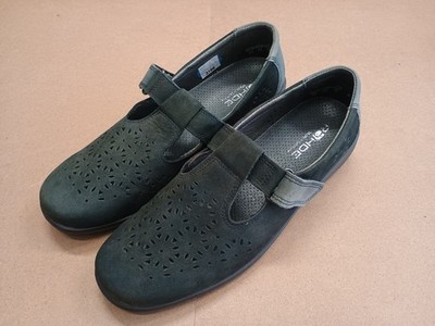 Rohde Damen Halbschuhe Offen Leder Blau Gr. 9 (43) Weite G1/2 !Lagerabverkauf!