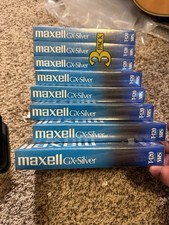 Maxell GX-Silver High Quality T-120 Blank VHS Video Cassette VCR Tape Lot Of 8