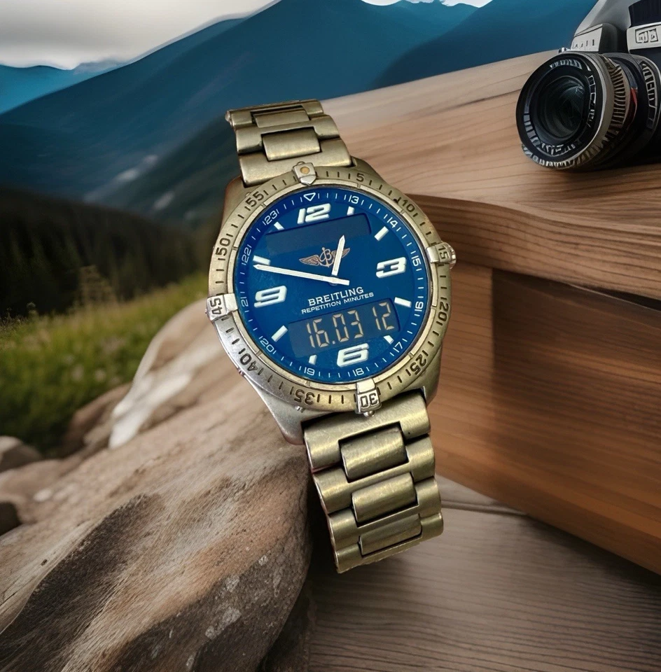 ✅ Breitling Aerospace Titanium 40mm Amazing Navy Blue Dial Quartz Ref E65062 ✅ - image 4 of 4